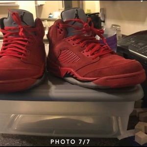 Jordan 5 red suede